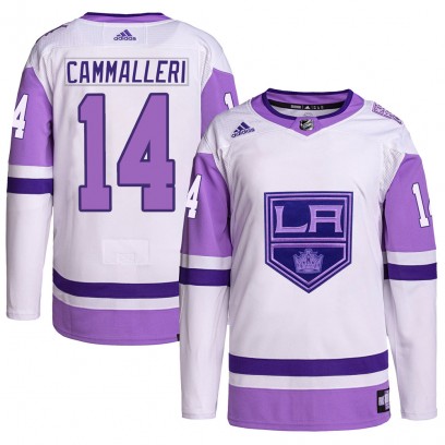 Men's Authentic Los Angeles Kings Mike Cammalleri Adidas Hockey Fights Cancer Primegreen Jersey - White/Purple