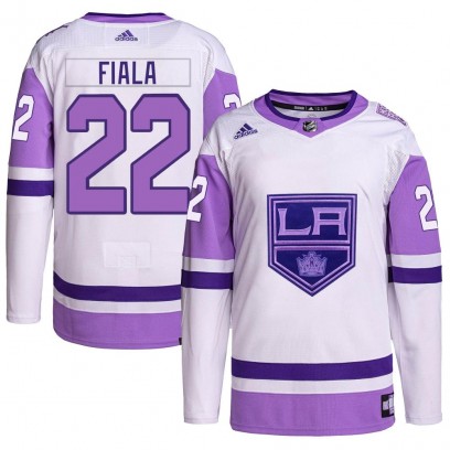 Men's Authentic Los Angeles Kings Kevin Fiala Adidas Hockey Fights Cancer Primegreen Jersey - White/Purple