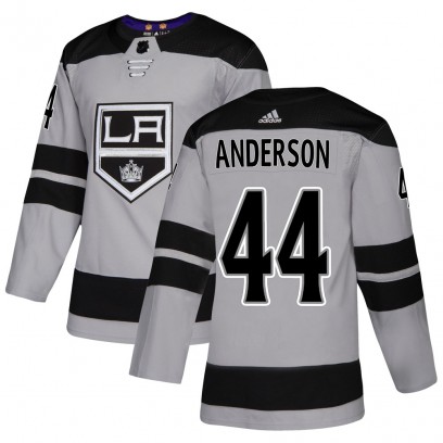 Men's Authentic Los Angeles Kings Mikey Anderson Adidas Alternate Jersey - Gray