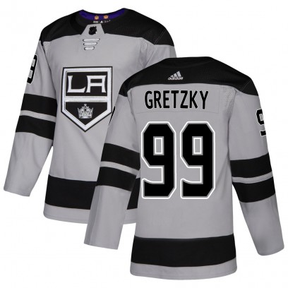 Men's Authentic Los Angeles Kings Wayne Gretzky Adidas Alternate Jersey - Gray