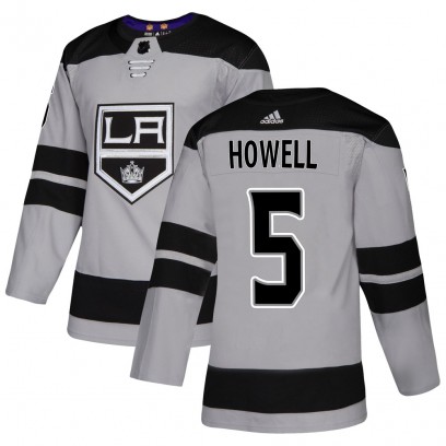 Men's Authentic Los Angeles Kings Harry Howell Adidas Alternate Jersey - Gray