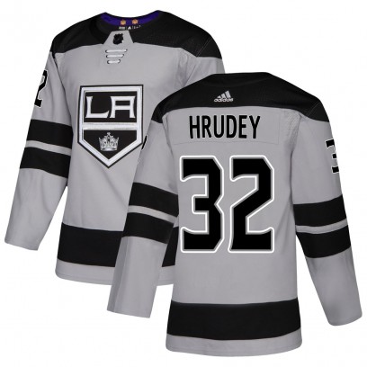 Men's Authentic Los Angeles Kings Kelly Hrudey Adidas Alternate Jersey - Gray