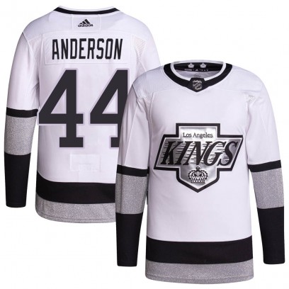 Youth Authentic Los Angeles Kings Mikey Anderson Adidas 2021/22 Alternate Primegreen Pro Player Jersey - White