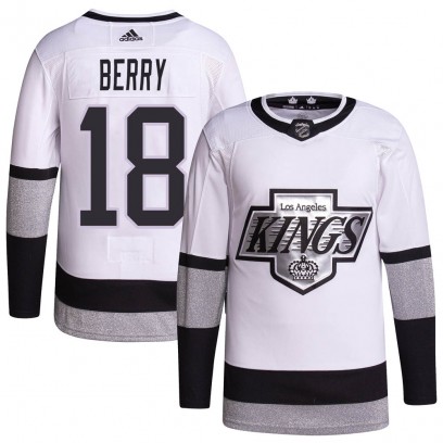 Youth Authentic Los Angeles Kings Bob Berry Adidas 2021/22 Alternate Primegreen Pro Player Jersey - White