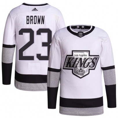 Youth Authentic Los Angeles Kings Dustin Brown Adidas 2021/22 Alternate Primegreen Pro Player Jersey - White