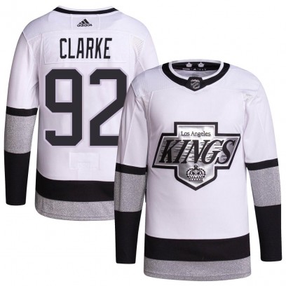 Youth Authentic Los Angeles Kings Brandt Clarke Adidas 2021/22 Alternate Primegreen Pro Player Jersey - White