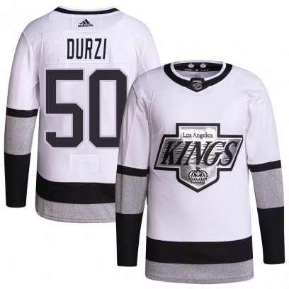 Youth Authentic Los Angeles Kings Sean Durzi Adidas 2021/22 Alternate Primegreen Pro Player Jersey - White