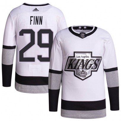 Youth Authentic Los Angeles Kings Steven Finn Adidas 2021/22 Alternate Primegreen Pro Player Jersey - White