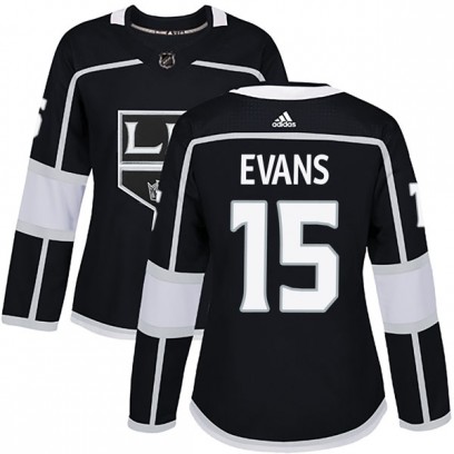 Women's Authentic Los Angeles Kings Daryl Evans Adidas Home Jersey - Black