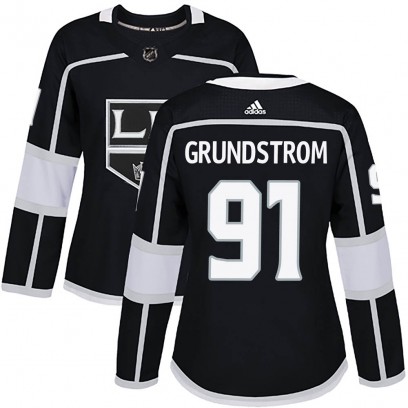 Women's Authentic Los Angeles Kings Carl Grundstrom Adidas Home Jersey - Black