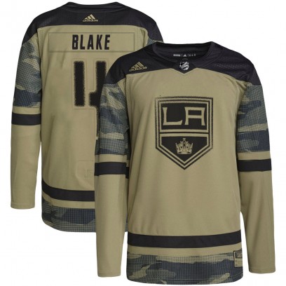 Youth Authentic Los Angeles Kings Rob Blake Adidas Military Appreciation Practice Jersey - Camo