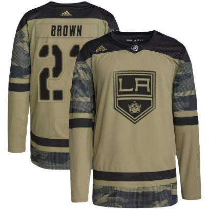 Youth Authentic Los Angeles Kings Dustin Brown Adidas Camo Military Appreciation Practice Jersey - Brown