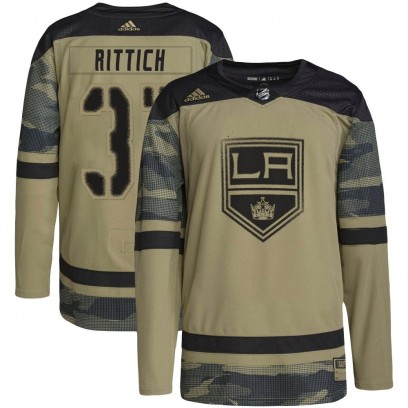Youth Authentic Los Angeles Kings David Rittich Adidas Military Appreciation Practice Jersey - Camo