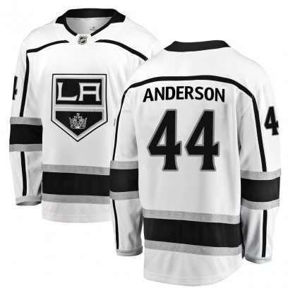 Youth Breakaway Los Angeles Kings Mikey Anderson Fanatics Branded ized Away Jersey - White