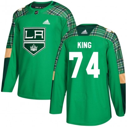 Men's Authentic Los Angeles Kings Dwight King Adidas St. Patrick's Day Practice Jersey - Green