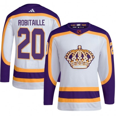 Men's Authentic Los Angeles Kings Luc Robitaille Adidas Reverse Retro 2.0 Jersey - White