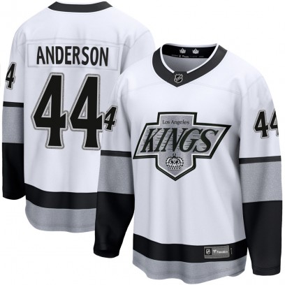 Youth Premier Los Angeles Kings Mikey Anderson Fanatics Branded Breakaway Alternate Jersey - White