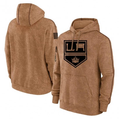 Youth Los Angeles Kings 2023 Salute to Service Club Pullover Hoodie - Brown