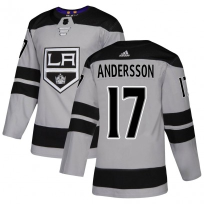 Youth Authentic Los Angeles Kings Lias Andersson Adidas Alternate Jersey - Gray
