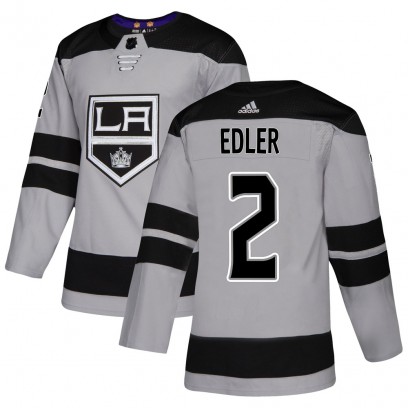 Youth Authentic Los Angeles Kings Alexander Edler Adidas Alternate Jersey - Gray