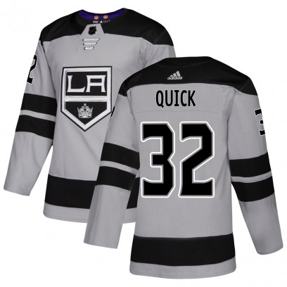 Youth Authentic Los Angeles Kings Jonathan Quick Adidas Alternate Jersey - Gray