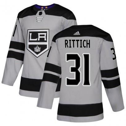 Youth Authentic Los Angeles Kings David Rittich Adidas Alternate Jersey - Gray