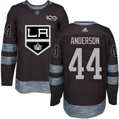 Men's Authentic Los Angeles Kings Mikey Anderson 1917-2017 100th Anniversary Jersey - Black
