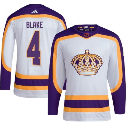Youth Authentic Los Angeles Kings Rob Blake Adidas Reverse Retro 2.0 Jersey - White