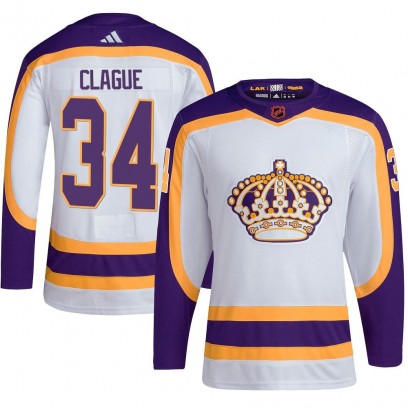 Youth Authentic Los Angeles Kings Kale Clague Adidas Reverse Retro 2.0 Jersey - White