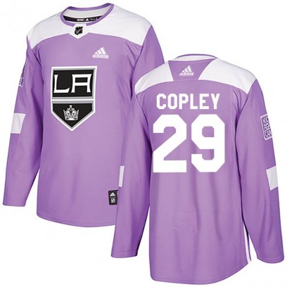 Men's Authentic Los Angeles Kings Pheonix Copley Adidas Fights Cancer Practice Jersey - Purple