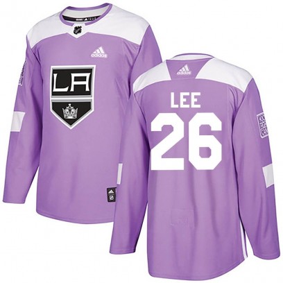Men's Authentic Los Angeles Kings Andre Lee Adidas Fights Cancer Practice Jersey - Purple