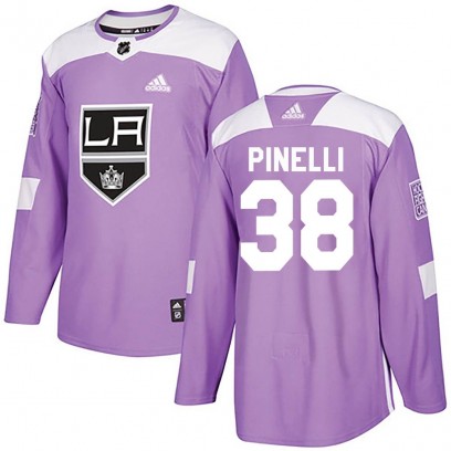 Men's Authentic Los Angeles Kings Francesco Pinelli Adidas Fights Cancer Practice Jersey - Purple