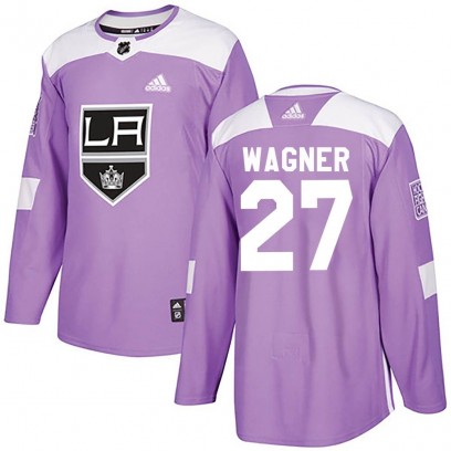 Men's Authentic Los Angeles Kings Austin Wagner Adidas Fights Cancer Practice Jersey - Purple