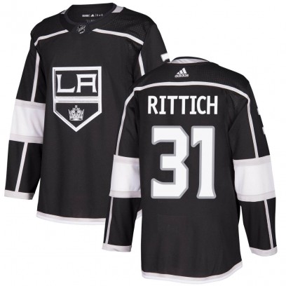 Men's Authentic Los Angeles Kings David Rittich Adidas Home Jersey - Black
