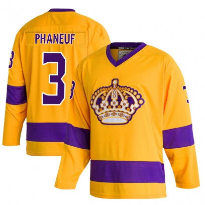 Men's Authentic Los Angeles Kings Dion Phaneuf Adidas Classics Jersey - Gold