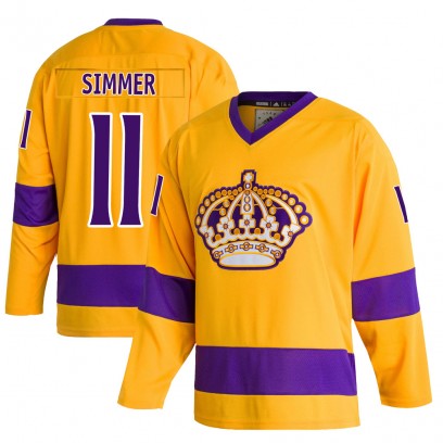 Men's Authentic Los Angeles Kings Charlie Simmer Adidas Classics Jersey - Gold
