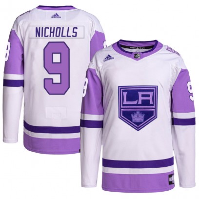 Youth Authentic Los Angeles Kings Bernie Nicholls Adidas Hockey Fights Cancer Primegreen Jersey - White/Purple