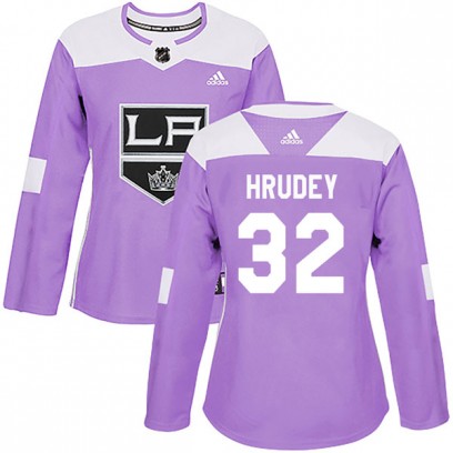 Women's Authentic Los Angeles Kings Kelly Hrudey Adidas Fights Cancer Practice Jersey - Purple
