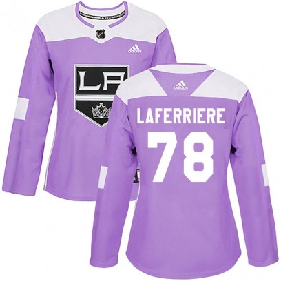 Women's Authentic Los Angeles Kings Alex Laferriere Adidas Fights Cancer Practice Jersey - Purple