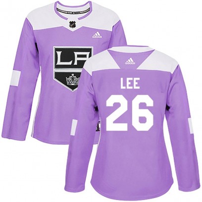 Women's Authentic Los Angeles Kings Andre Lee Adidas Fights Cancer Practice Jersey - Purple