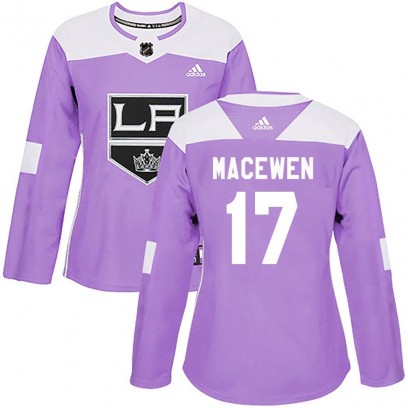 Women's Authentic Los Angeles Kings Zack MacEwen Adidas Fights Cancer Practice Jersey - Purple