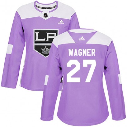 Women's Authentic Los Angeles Kings Austin Wagner Adidas Fights Cancer Practice Jersey - Purple