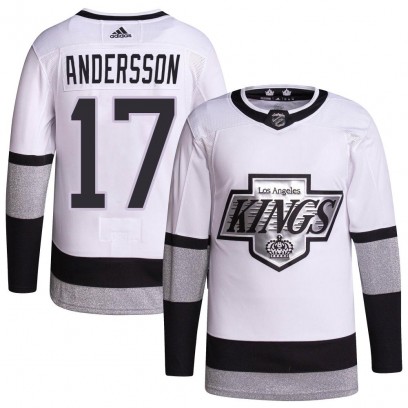 Men's Authentic Los Angeles Kings Lias Andersson Adidas 2021/22 Alternate Primegreen Pro Player Jersey - White