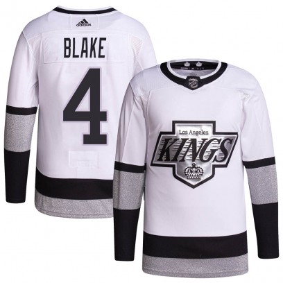 Men's Authentic Los Angeles Kings Rob Blake Adidas 2021/22 Alternate Primegreen Pro Player Jersey - White