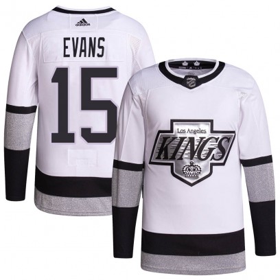Men's Authentic Los Angeles Kings Daryl Evans Adidas 2021/22 Alternate Primegreen Pro Player Jersey - White