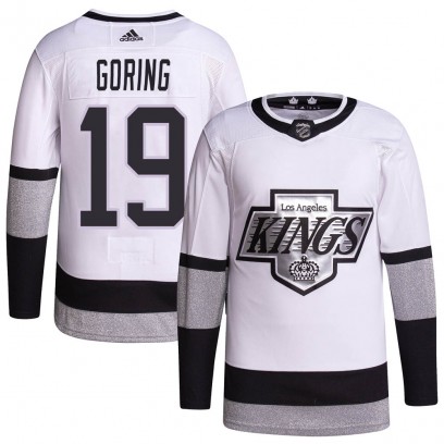 Men's Authentic Los Angeles Kings Butch Goring Adidas 2021/22 Alternate Primegreen Pro Player Jersey - White