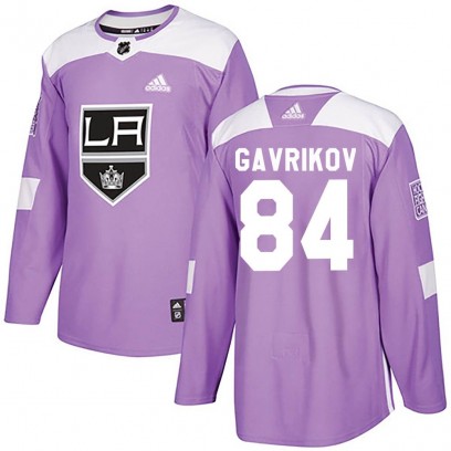 Youth Authentic Los Angeles Kings Vladislav Gavrikov Adidas Fights Cancer Practice Jersey - Purple