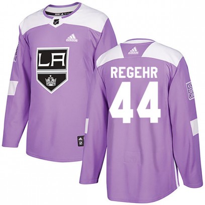 Youth Authentic Los Angeles Kings Robyn Regehr Adidas Fights Cancer Practice Jersey - Purple
