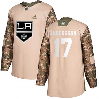 Youth Authentic Los Angeles Kings Lias Andersson Adidas Veterans Day Practice Jersey - Camo