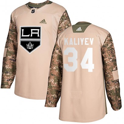 Youth Authentic Los Angeles Kings Arthur Kaliyev Adidas Veterans Day Practice Jersey - Camo